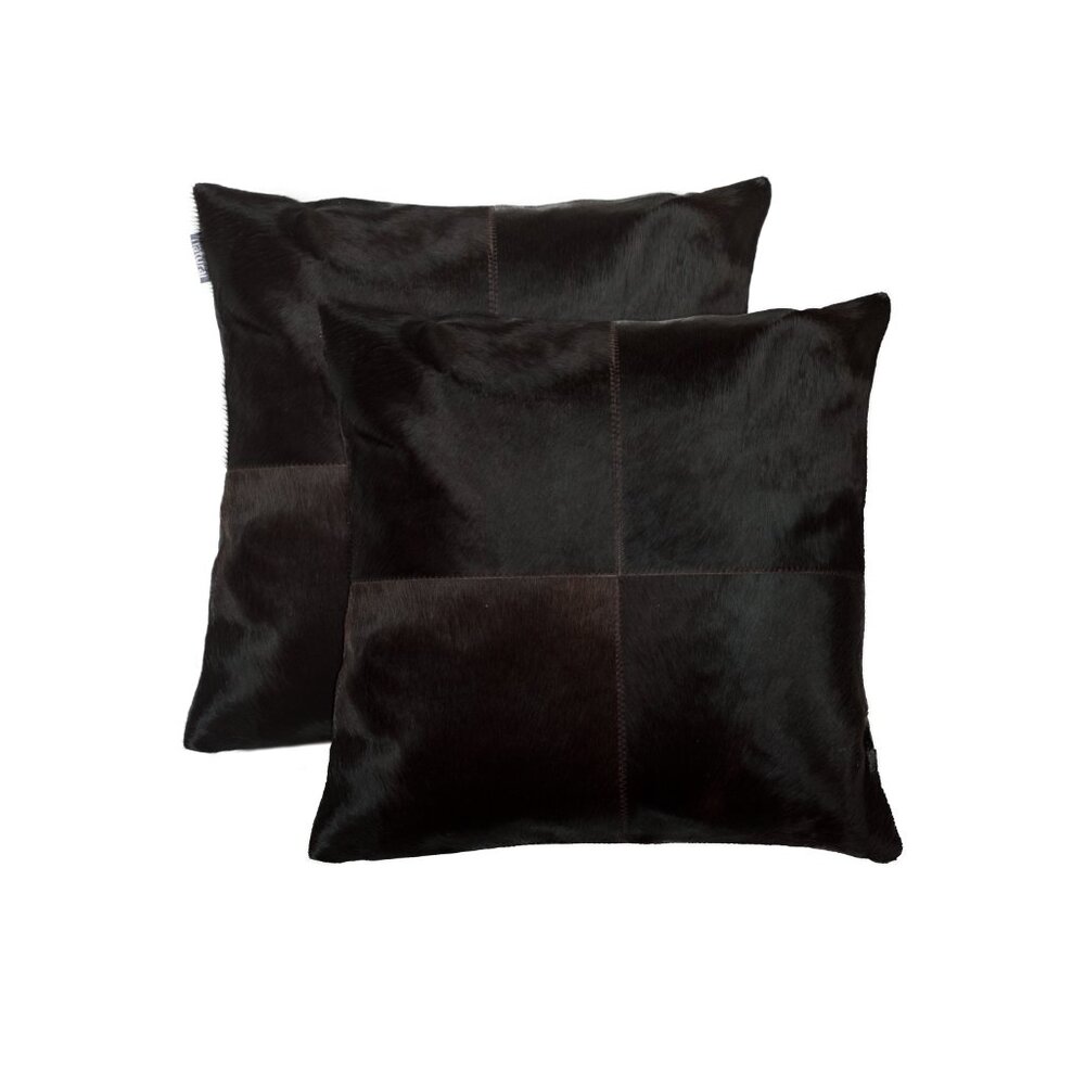 Natural Home Decor Torino Cowhide Pillow | 2-Piece | Brown | 18"x18"